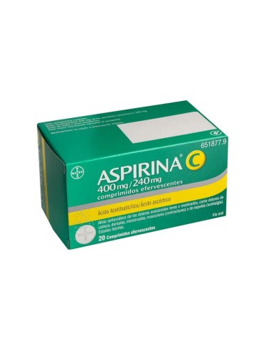 Aspirina C, 20 Comprimidos Efervescentes