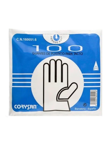 Corysan Guantes Tacto Plástico, 200 Unidades