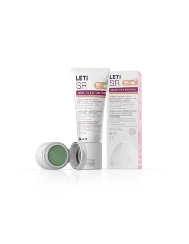 Letisr Crema Anti-Rojeces Con Color + Corrector, 40 ml