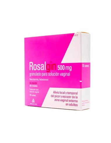 Rosalgin 500 mg Solución Vaginal 10 sobres Granulados