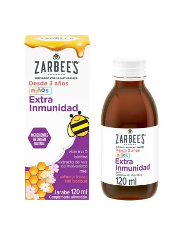 Zarbee'S Jarabe Niños Extra Inmunidad Con Miel, Extracto De Raiz De Malvavisco Y Vitamina D, 120 ml