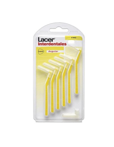 Lacer Cepillo Interdental Angular Extrafino Suave Amarillo, 6 unidades