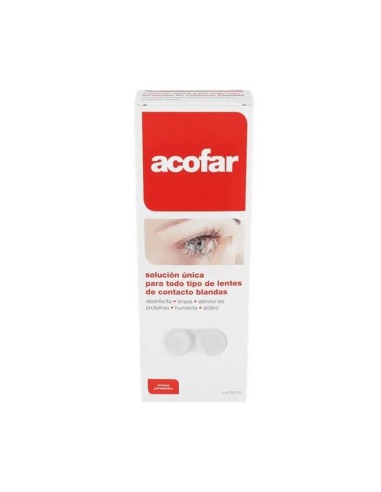 Acofar Solución Única Lentes de Contacto Blandas Pack de 2 x 250 ml