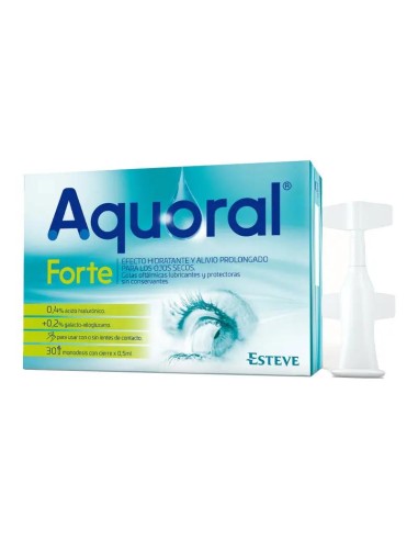 Aquoral Forte Gotas Oftálmicas Lubricantes, 30 Monodosis