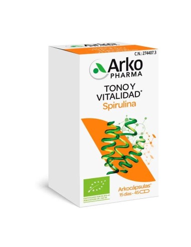 Arkocápsulas Spirulina Bio 48 Cápsulas Arkopharma