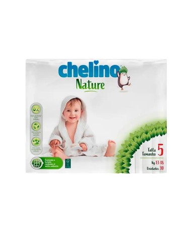 Chelino Nature Pañal Talla 5 (13- 18Kg), 30 unidades