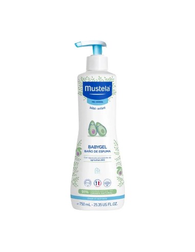 Mustela Babygel Baño Espuma con Aguacate Bio, 750 ml