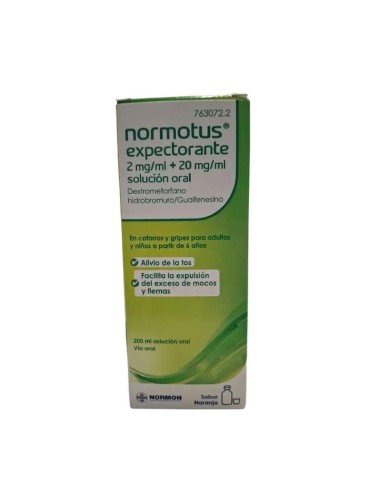 Normotus Expectorante 2 mg/ml + 20 mg/ml Solución Oral 1 Frasco, 200 ml