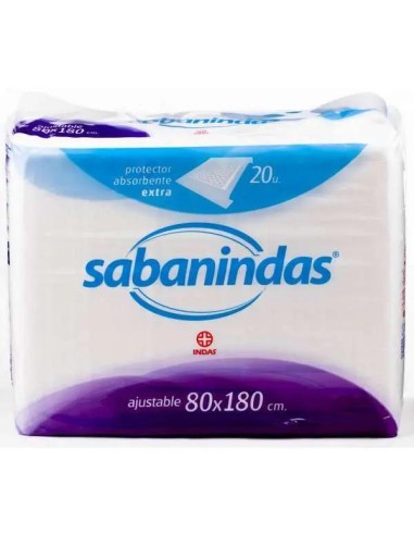 Sabanindas Proteccion Absoluta Ajustable 80 x 180 cm 20 unidades