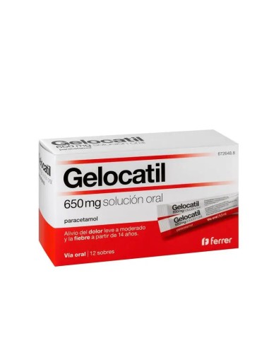 Gelocatil 650 mg Solución Oral 12 Sobres