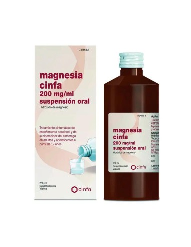 Magnesia Cinfa 200 mg/ml Suspensión Oral 260 ml