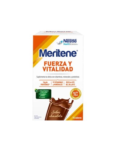 Meritene Fuerza y Vitalidad Batido Sabor Chocolate 15 sobres x 30 gr