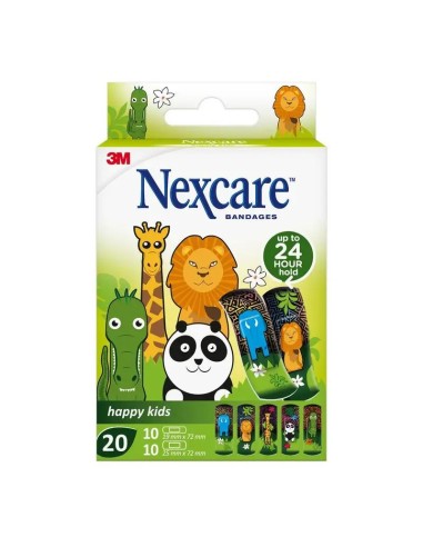 Nexcare Kids Tira Protectora Infantil Diseño  Animales Surtido, 20 unidades