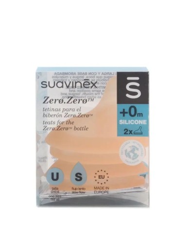 Suavinex Tetina Anticólico Flujo S Silicona, 2 unidades