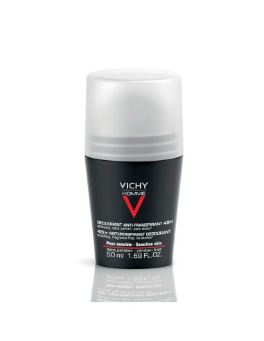 Vichy Homme Desodorante 48H Pieles Sensibles Roll-On 50 ml