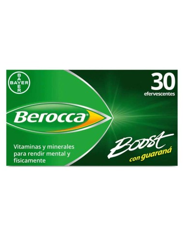 Berocca Boost Guaraná Sabor Cereza, 30 comprimidos Efervescentes