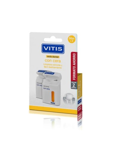 VITIS Duplo Seda Dental con Cera 50 M