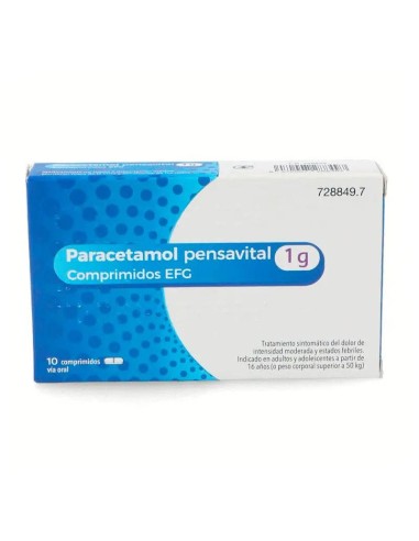 Paracetamol Pensavital Efg 1 gr, 10 comprimidos