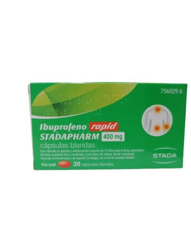 Stadapharm Ibuprofeno Rapid 400 mg, 20 Cápsulas