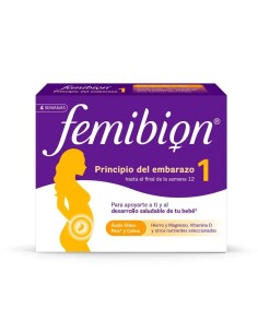 Femibion 1 Primer Trimestre Embarazo, Semanas 1-12, Ácido Fólico Plus,  28 Comprimidos 2