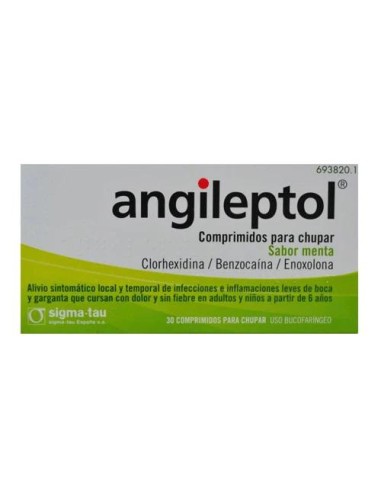 Angileptol Sabor Menta 30 comprimidos Para Chupar