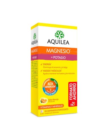 Aquilea Magnesio + Potasio, 28 comprimidos Rfervescentes