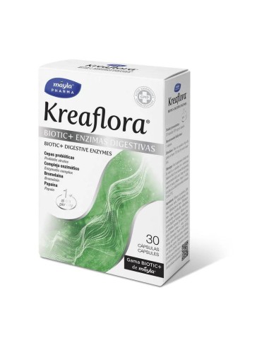 Mayla Pharma Kreaflora  Biotic+ Enzimas Digestivas, 30 cápsulas