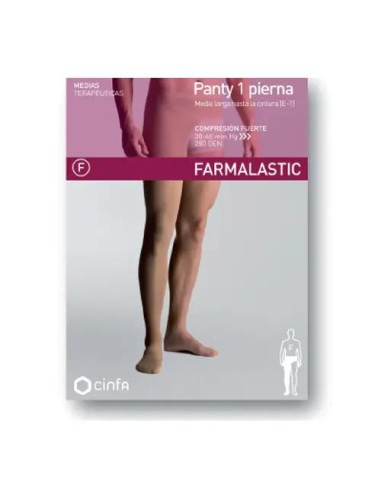 Farmalastic Panty Compresión Fuerte Pierna Izquierda, Talla Grande
