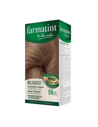 Farmatint 6N Rubio Oscuro Gel Coloración Permanente