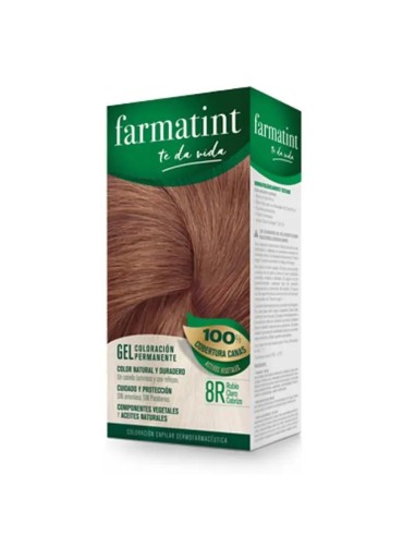 Farmatint 8R Rubio Claro Cobrizo Gel Coloración Permanente