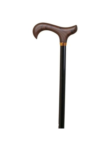 García 1880 Muletilla Extensible De Aluminio, Negra Y Puño De Madera Oscura