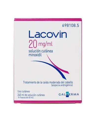 Lacovin 2% Minoxidil Solución 4 Frascos 60 ml