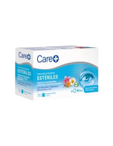 Care+ Toallitas Oftálmicas Esteriles, 30 Unidades