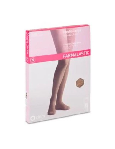 Farmalastic Media Larga Blonda Compresión Normal Beige, Talla Reina Plus, Unidad