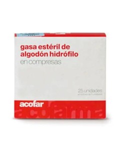 Acofar Gasa Esteril Algodon Hidrofilo En Compresas 50 unidades 2