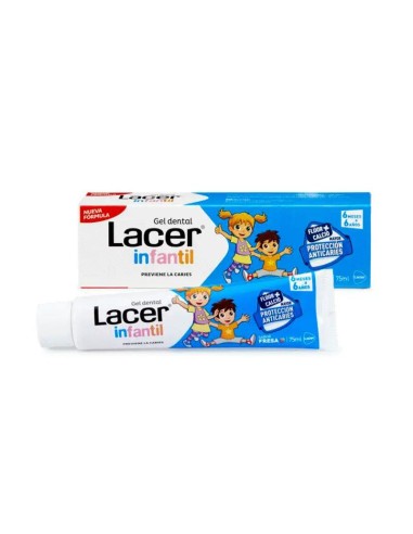 Lacer Gel  Infantil Fresa, 75 ml