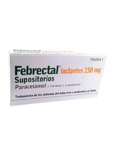 Febrectal Lactantes 150 mg Paracetamol 6 Supositorios