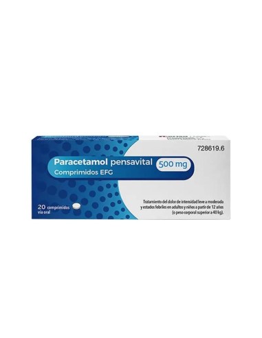 Paracetamol Pensavital Efg 500 mg, 20 comprimidos